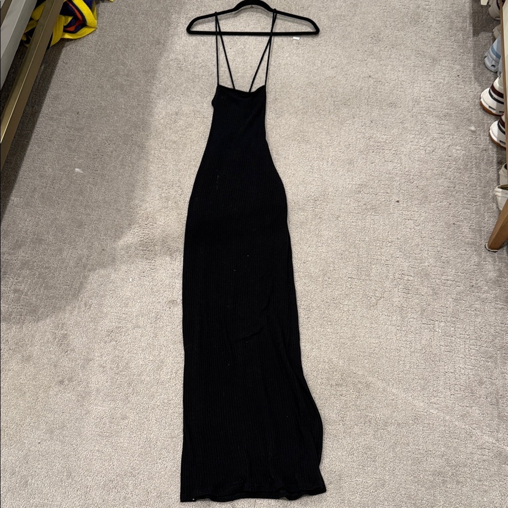 Oh Polly Black Backless Maxi Dress